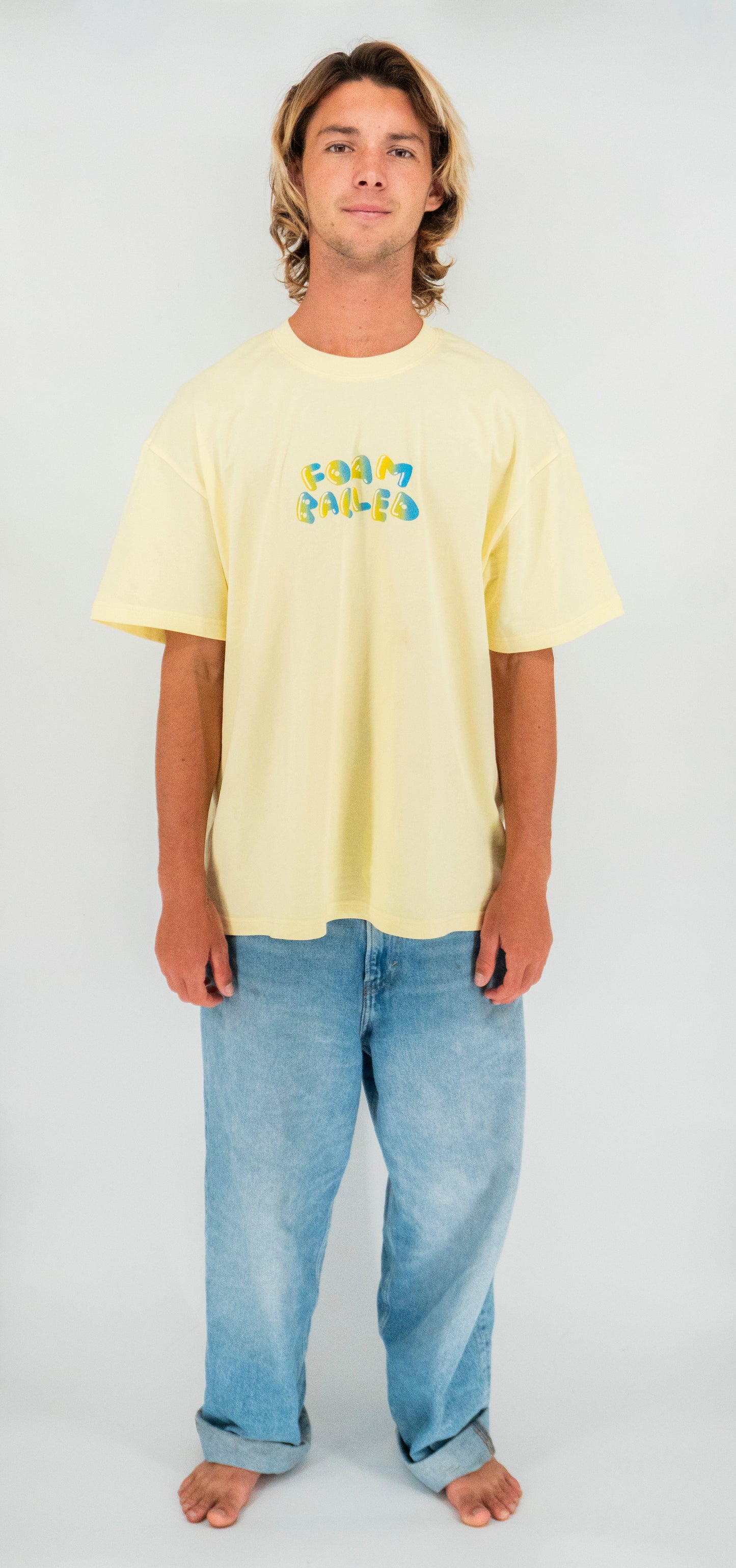 Foam Balled Logo Tee - Yellow & Blue